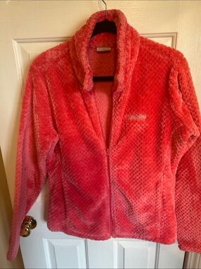 Columbia Women's Plush Teddy Jacket in Coral washed but never dryer